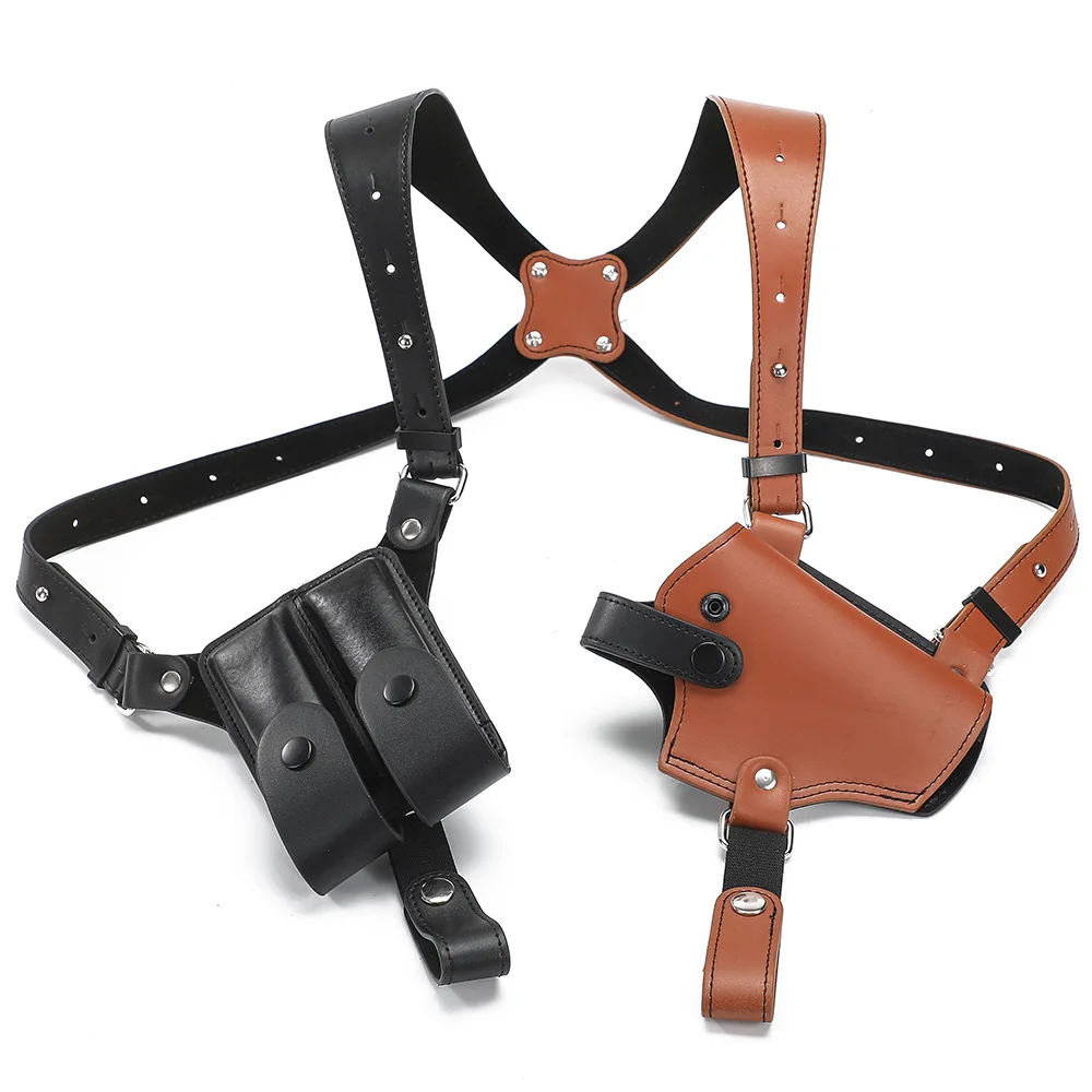 Étui tactique en PU, double épaule, sous les bras, sac pour pistolet Invisible 1911, équipement de terrain, équipement de chasse en plein air