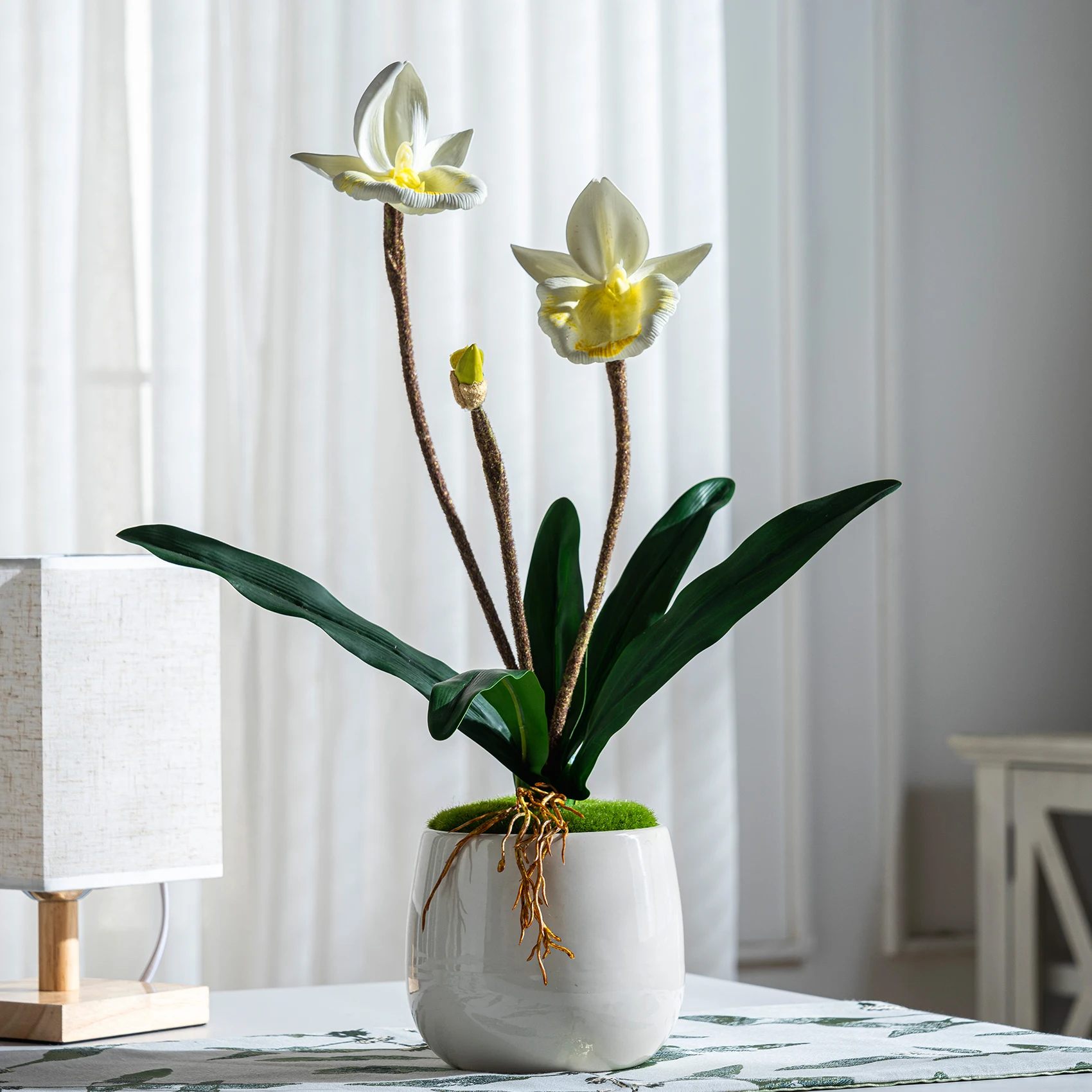 

Angel Paphiopedilum Artificial Flower Arrangement Flower Decoration Ornaments Flower Arrangement Eid Mubark Decoration