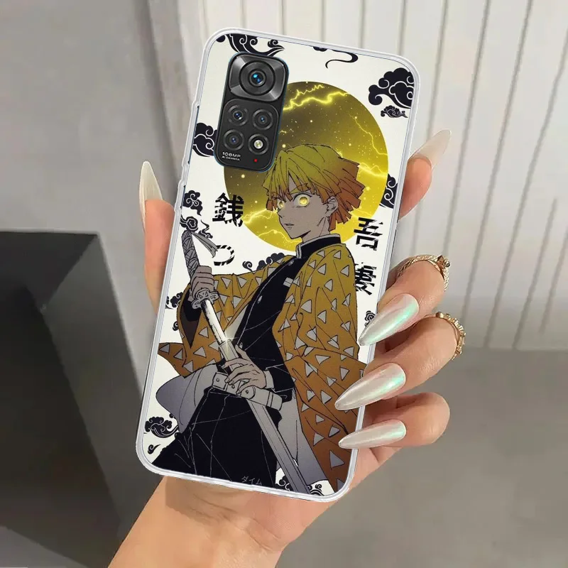 Demon Slayer Agatsuma Zenitsu Phone Case for Xiaomi Redmi Note 13 12S 12 11S 11 11T 11E 10S 9 Pro Plus 8 8T 9T 7 Soft Funda Prin