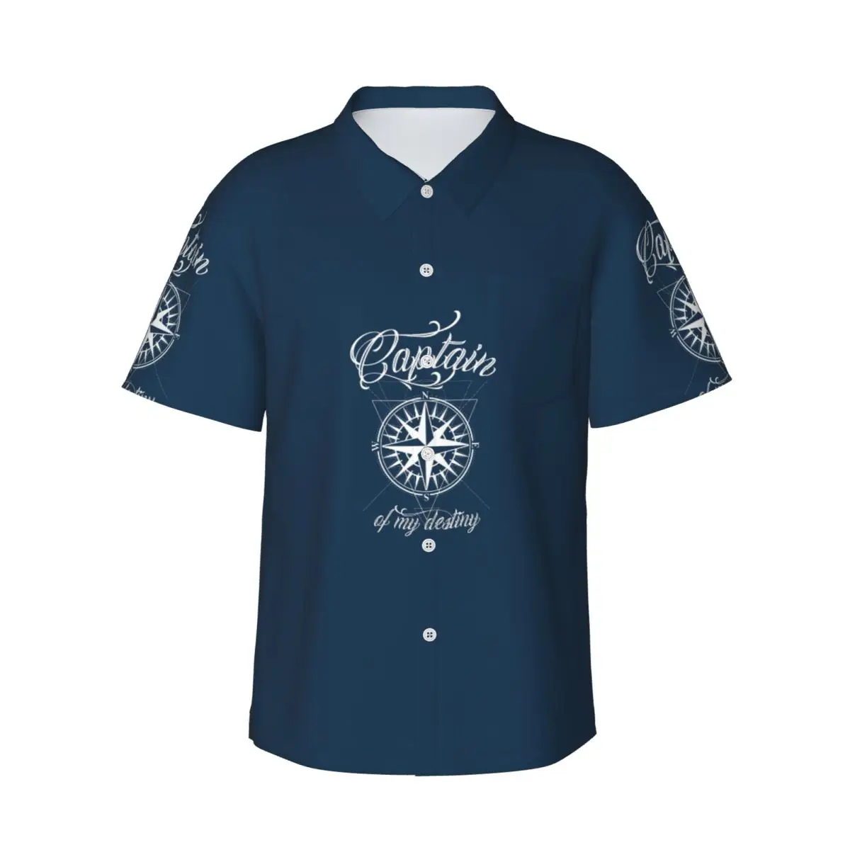 Bussola nautica Capitano Anchor Boat Camicie da uomo Camicia hawaiana a maniche corte Top con risvolto alla moda per la spiaggia estiva