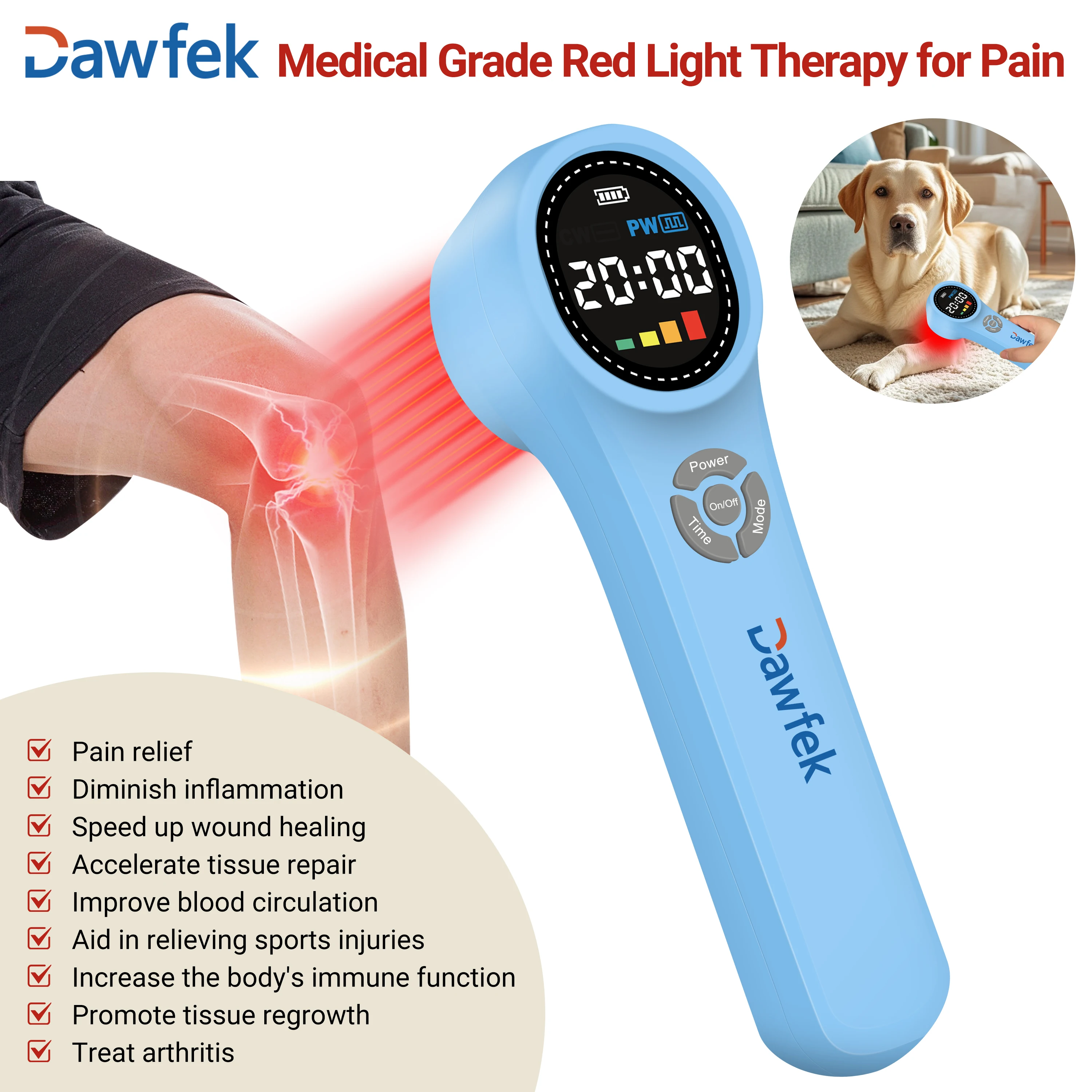 

Dawfek 24 Diodes Low Level Laser Therapy For Pain 660nm 810nm 980nm Improve Blood Circulation For Shoulder Periarthritis