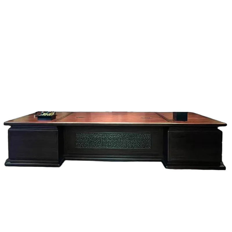 

New Chinese-style solid wood boss table, light luxury high-end North American black walnut desk