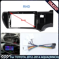 トヨタ,Android,ステレオ,オーディオスクリーン,ビデオプレーヤー,ナビゲーション,rd,UV, 9in, 2012-2014 aqua用のハーネスフレーム付きカーラジオ