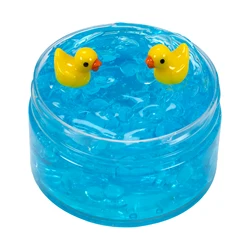 120ml Clear Beads Crunchy Slime Kit Duck Super Soft Stretchy & Non-Sticky Crystal Sludge Party Favors Slime for Birthday Gifts