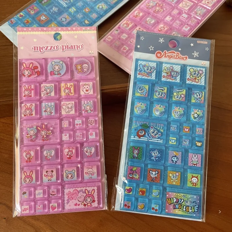 الكرتون الملاك الأزرق ملصق الإبداع الطوب على شكل ثلاثية الأبعاد الأبعاد ملصق زوجين Diy جراب هاتف حقيبة الديكور هدايا الحفلات