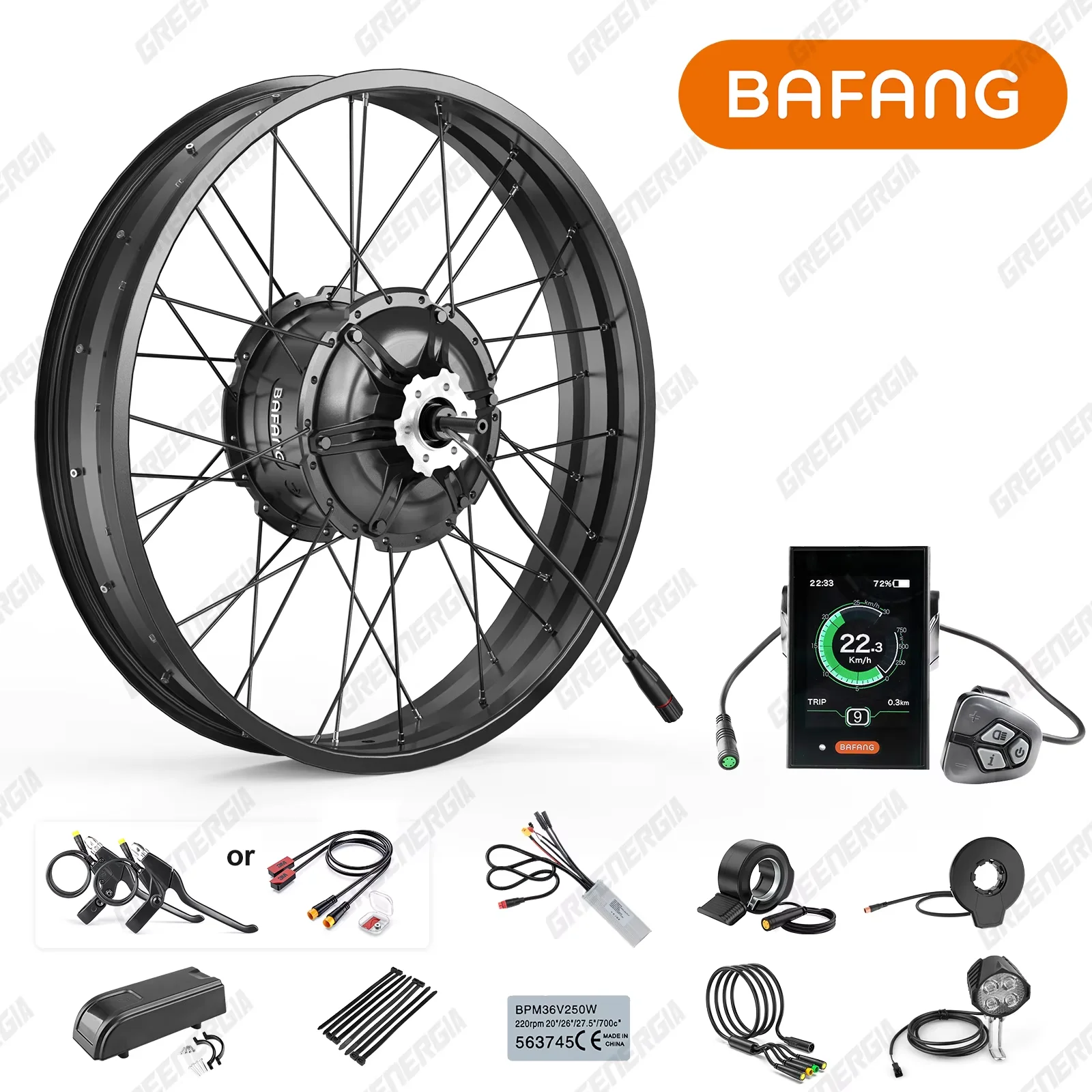 

Bafang 48 В 1000 Вт Двигатель задней ступицы G062.1000. Комплект для переоборудования электрического велосипеда постоянного тока с дисковым тормозом для электронного комплекта 20 26-дюймового толстого велосипеда