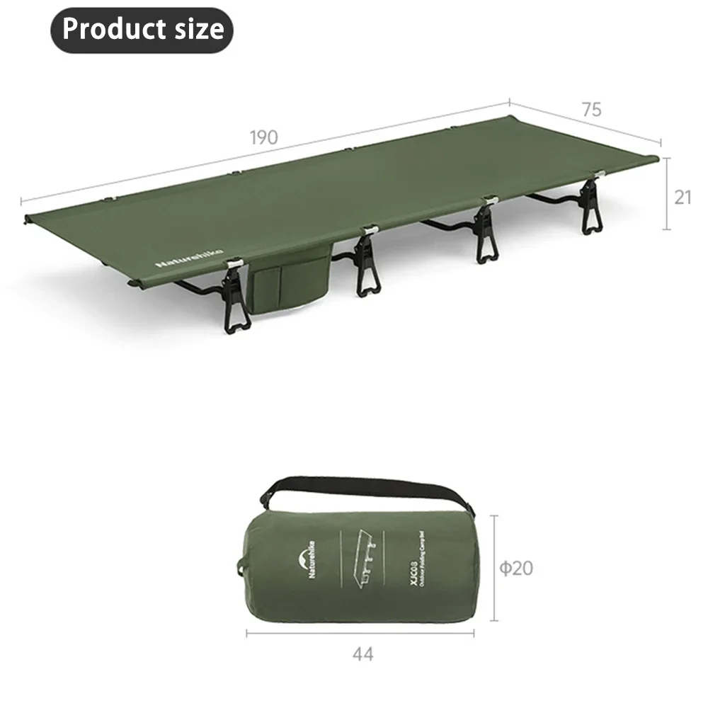 سرير Naturehike خفيف للغاية قابل للطي، سرير تخييم محمول للخيمة، خاص للسفر والمشي لمسافات طويلة للبالغين في الهواء الطلق، يتضمن حقيبة تخزين. #4