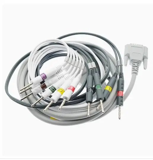 

Universal 15 pin ECG machine lead wire 3.0 pin compatible with Japanese optoelectronic ECG-9130p Koman