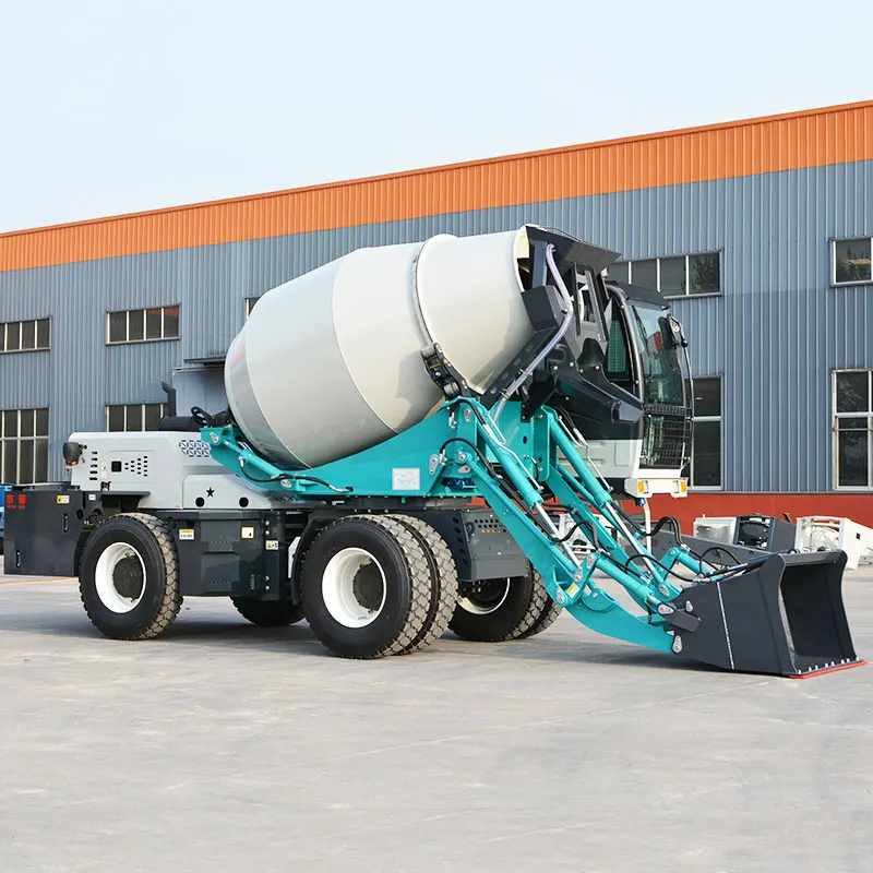 Customized High Efficiency Self Loading Concrete Mixer Truck With Pump Diesel Powered Concrete Mixer Vehicle