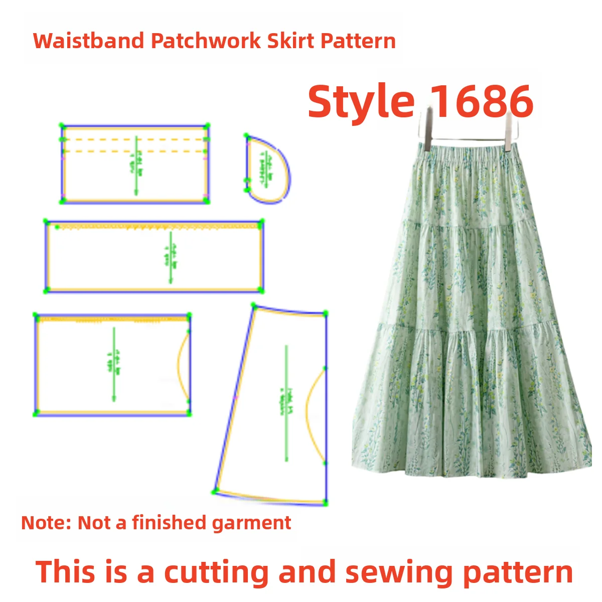 

Юбка-кейк с цветочным пэчворком и 686 узорами, индивидуальный дизайн, женская одежда, модные юбки до колен