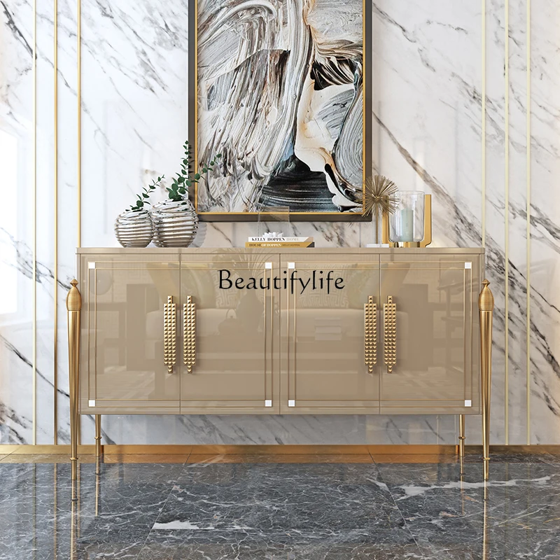 

Light luxury dining side cabinet Modern simple tea decoration partition Living room entrance cabinet
