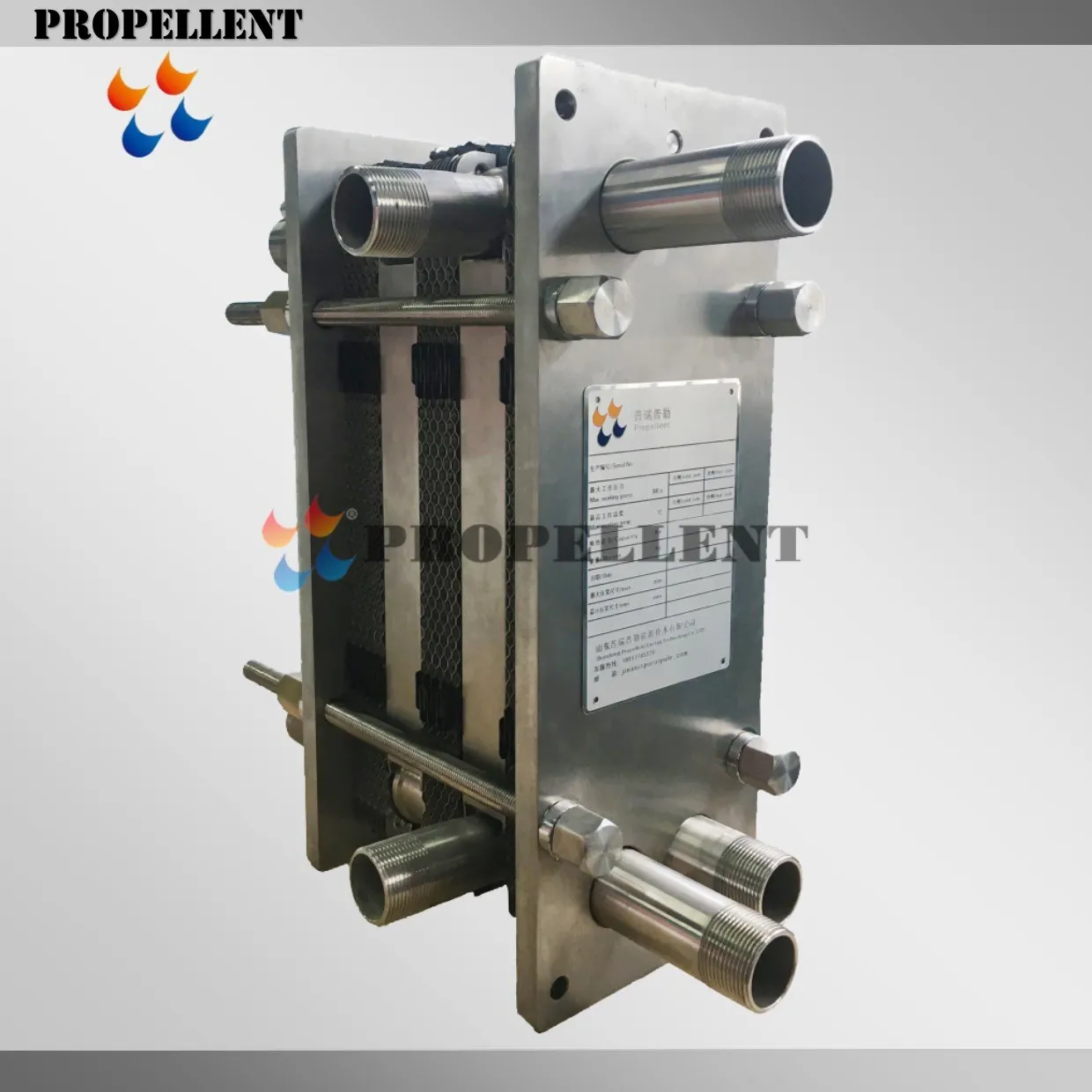 PL125 Sanitary Stainless Steel Plate Heat Exchanger Engine Mirror Polished for Crude Refined Edible Oil Deodorization Cooling