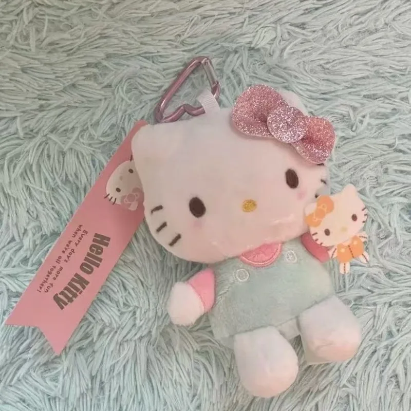 

Cute Sanrio Hello Kitty Cartoon Doll Bag Pendant Keychain Kawaii Kt Cat Fluffy Stuffed Toy Pendant Exquisite Birthday Gifts