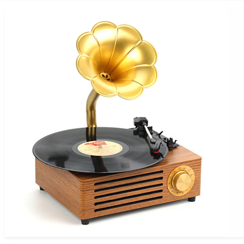 USB Retro Vinyl Record Player Loud Speaker Phonograph Vintage Wood Gramophone