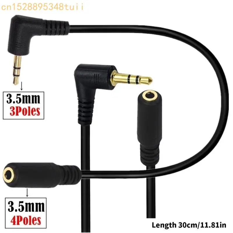 Y4QF直角3.5mmオーディオアダプターケーブルヘッドセット拡張ケーブル交換