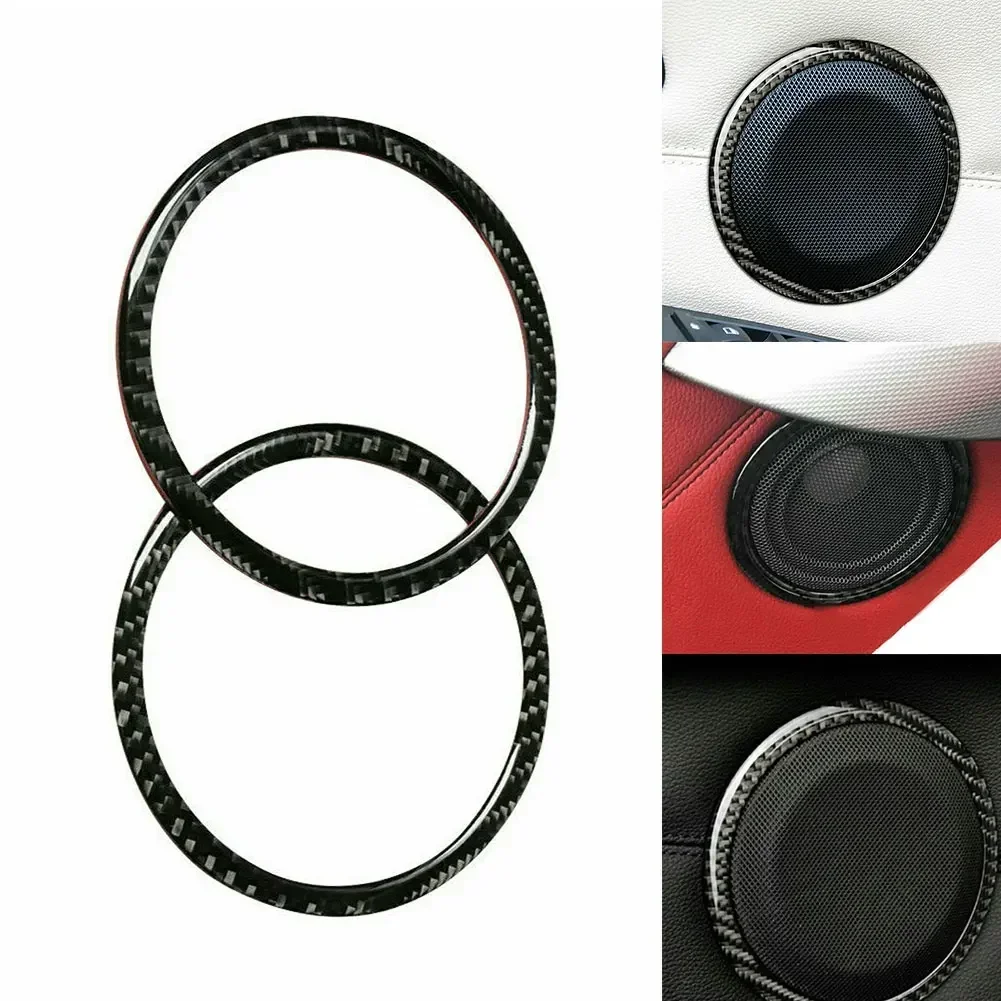 

2pcs Carbon Fiber Door Loudspeaker Frame Trim For BMW 3 Series E90 E92 2005-2012 Door Loudspeaker Frame Trim