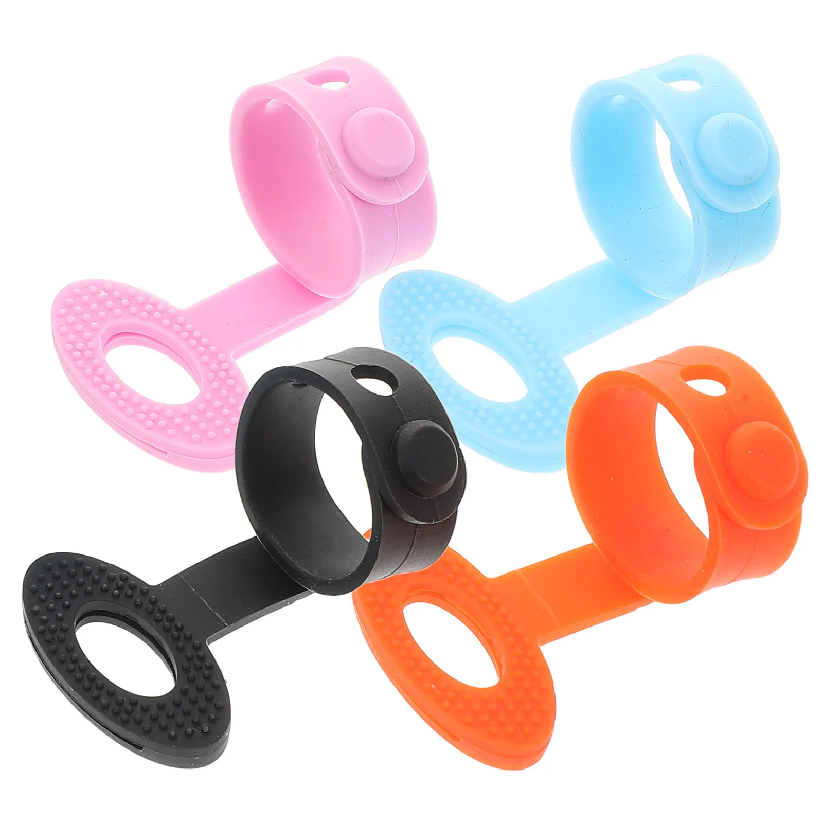 

4pcs Pick Holder Silicone Finger Sleeve Anti-Slip Adjustable Fit Soft Guitar Thumb Pick Storage Organizer Plectrum Grip Aid For