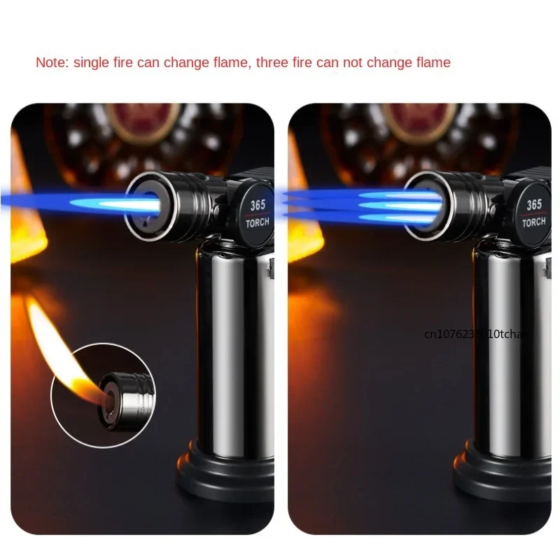 New Inflatable Powerful Welding Gun Windproof Open Flame Direct Injection Butane Lighter Kitchen Cooking Igniter