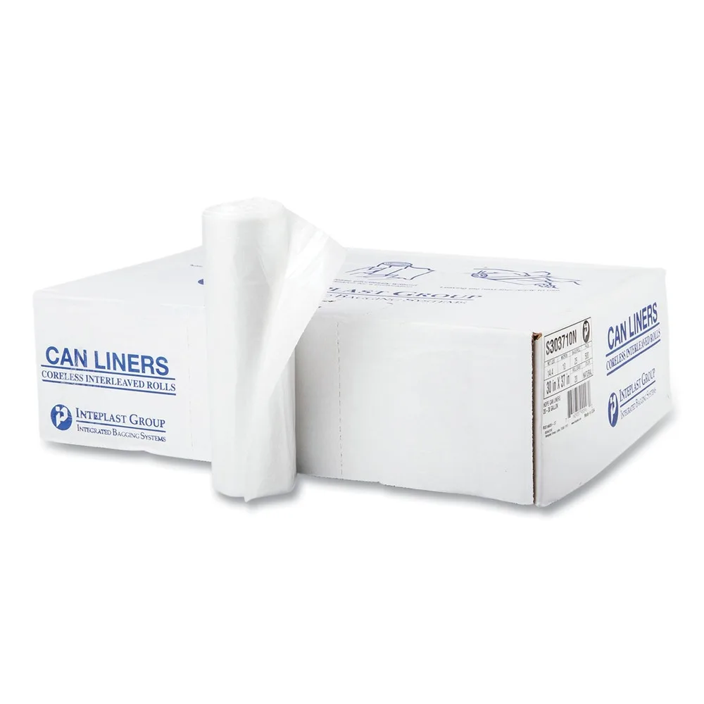 

High-Density Clear Can Liner 30-Gallon Garbage Bags Packaged 25 Per Roll 20 Rolls Per Carton