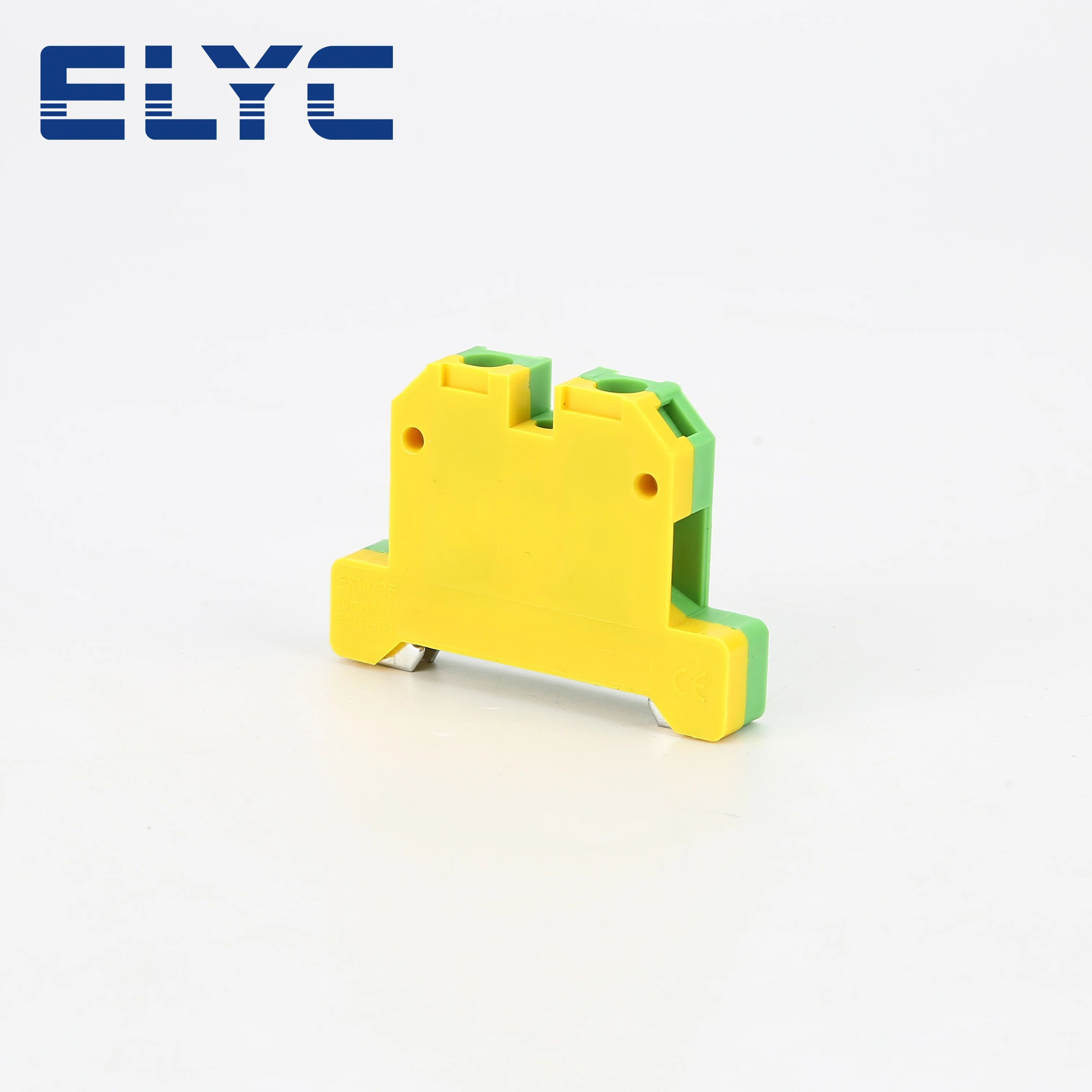 10Pcs EK10/35 Universal Screw Connection Ground Earth SAK 10 mm² Wire Electrical Connector DIN Rail Terminal Block EK 10/35