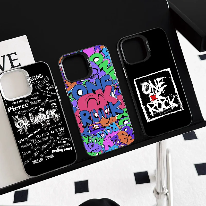 1 قطعة ONE OK ROCK جراب هاتف جراب هاتف IMD اللون فضي شل آيفون 16 15 14 13 12 11 برو ماكس زائد