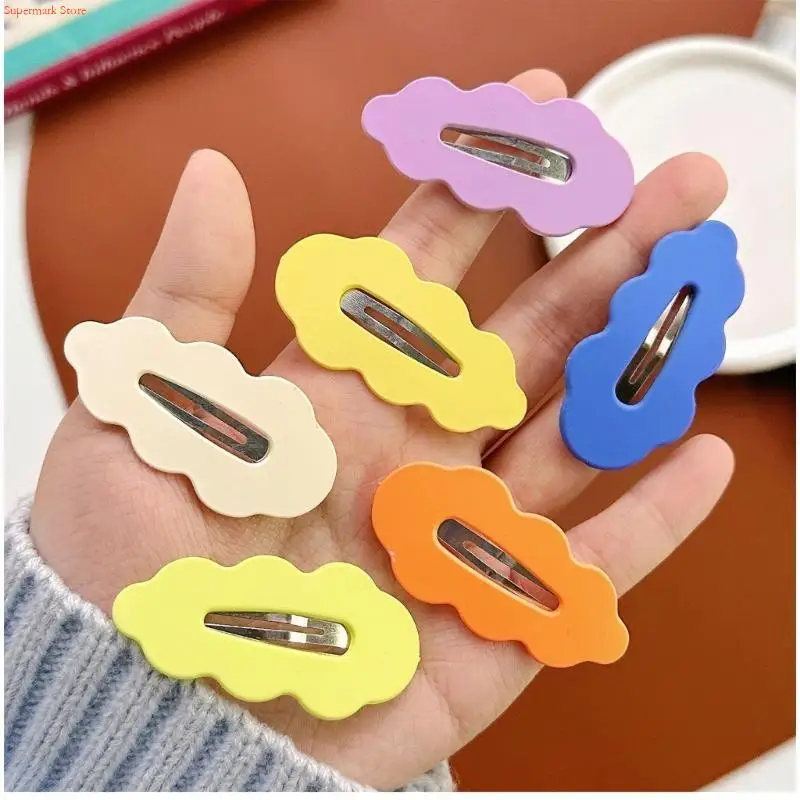 Q5WE Simple Barrettes Hair Clip Sweet Cloud Hairpin Ponytail Holder Colorful Simple Hair Clip Novelty for Women