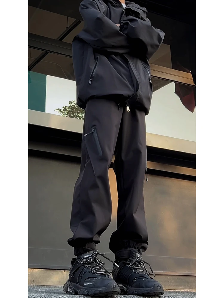 

Мужские брюки-карго на флисовой подкладке, водонепроницаемые, для катания на лыжах и пеших прогулок, весна-лето-осень-зима, модные повседневные брюки