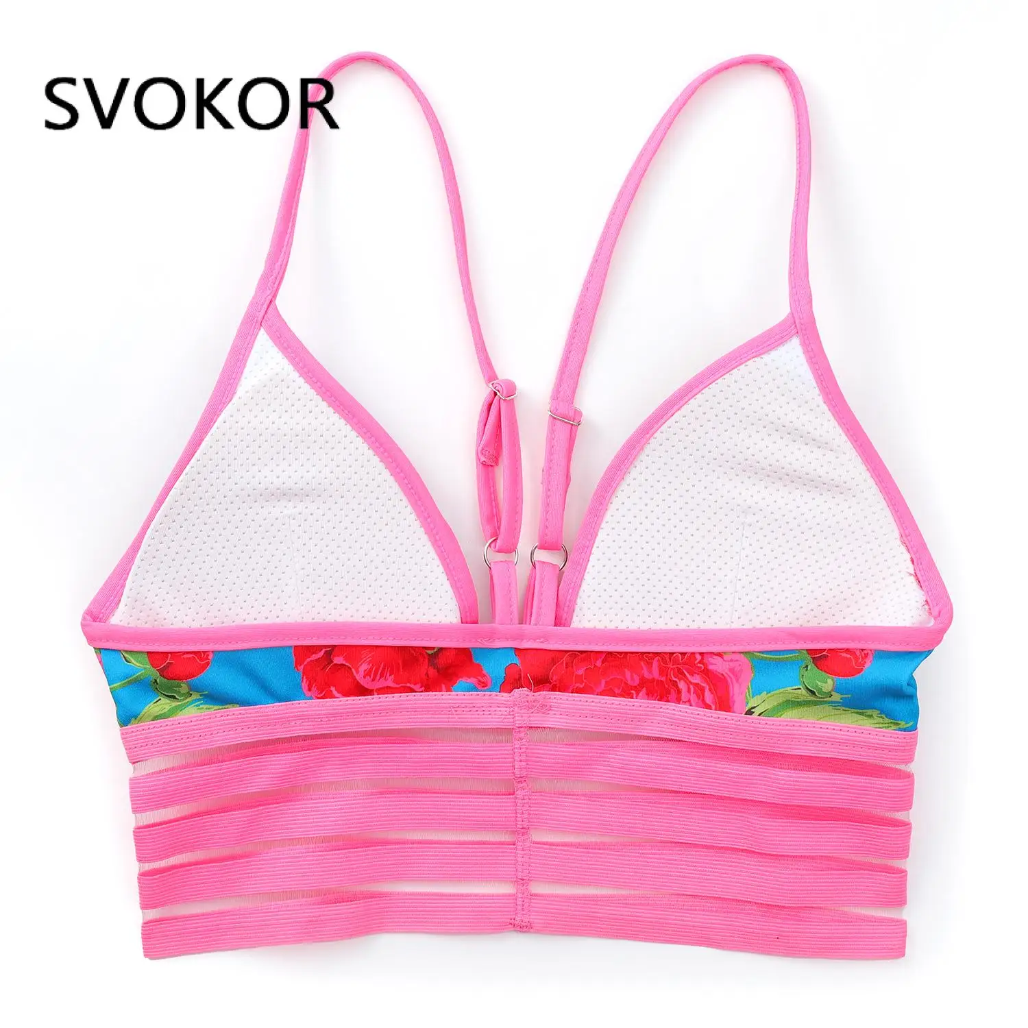 SVOKOR Print Women Bra Sexy Beautiful Back Fitness Underwear Elastic Slim Crop Top Elastic Vest Female Casul Fashion Wear