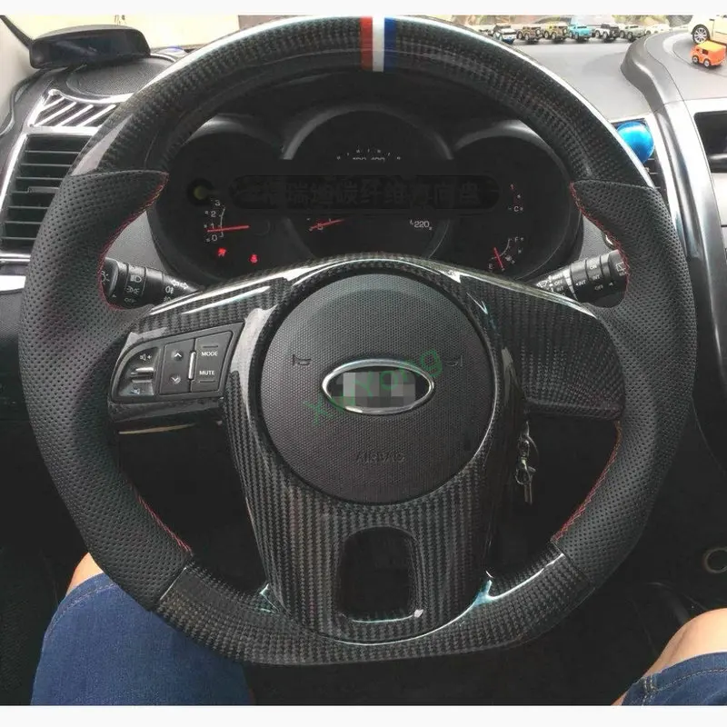 

Customized 100% Real Carbon Fiber Car Steering Wheel With Leather / Alcantara For For KIA Forte Forte GT