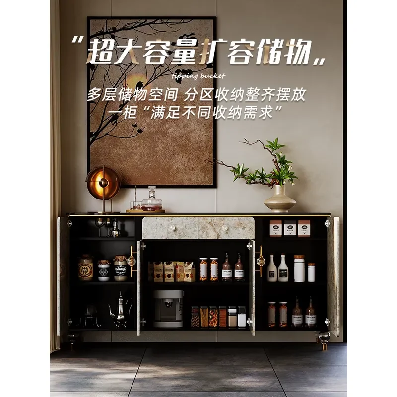 Italian Light Luxury Dining Side Cabinet Solid Wood Living Room Home 2026 New High End Atmospheric Dining Room Wall Entrance
