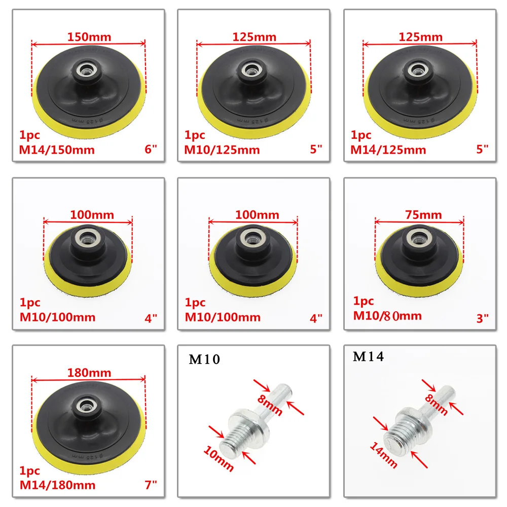 3/4/5/6/7 inch Zelfklevende Schijf En Boor Staaf Voor Autolak Aluminium ijzer Staal Polijsten Pad Power Tool Accessoires