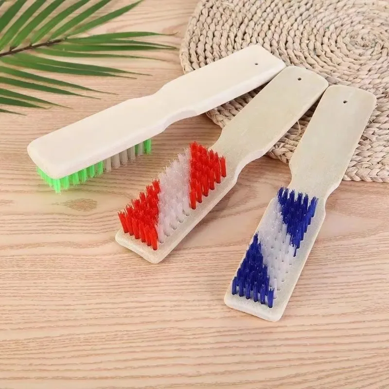 1pc Bamboo Long Handle Shoe Brush Hard Bristle Thickened Household Cleaner for Shoes Laundry Floor Anti Scratch