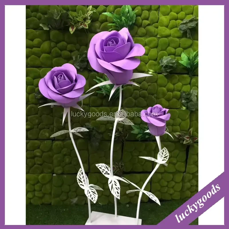 LF542 1.5m Giant Artificial Rose Paper Flower Large Decorative Bloom for Wedding Party Home Wall Decoration Event Supplies