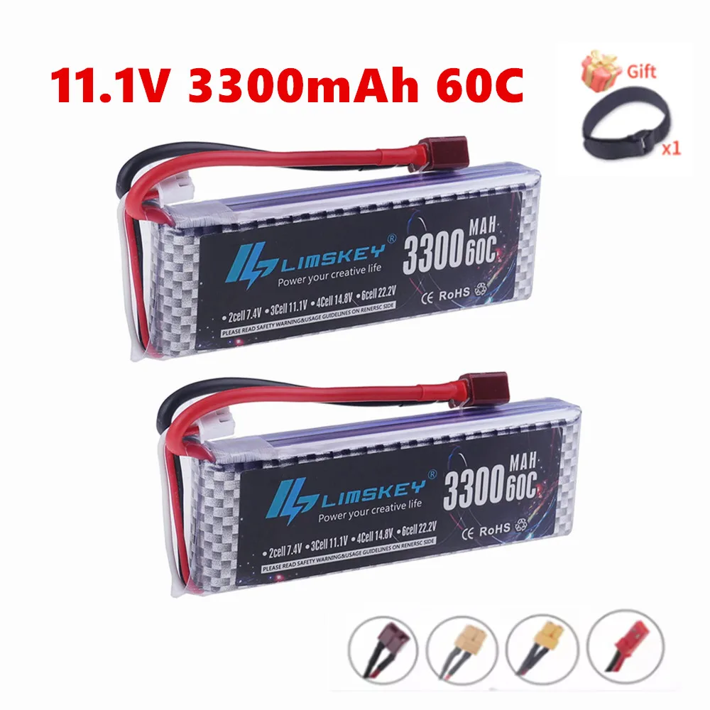 

3S Lipo Battery 11.1V 3300mAh 60C with XT60 T Deans Connector For Truck Car Helicopter Drone Ship Boat RC Toys 11.1v Battery