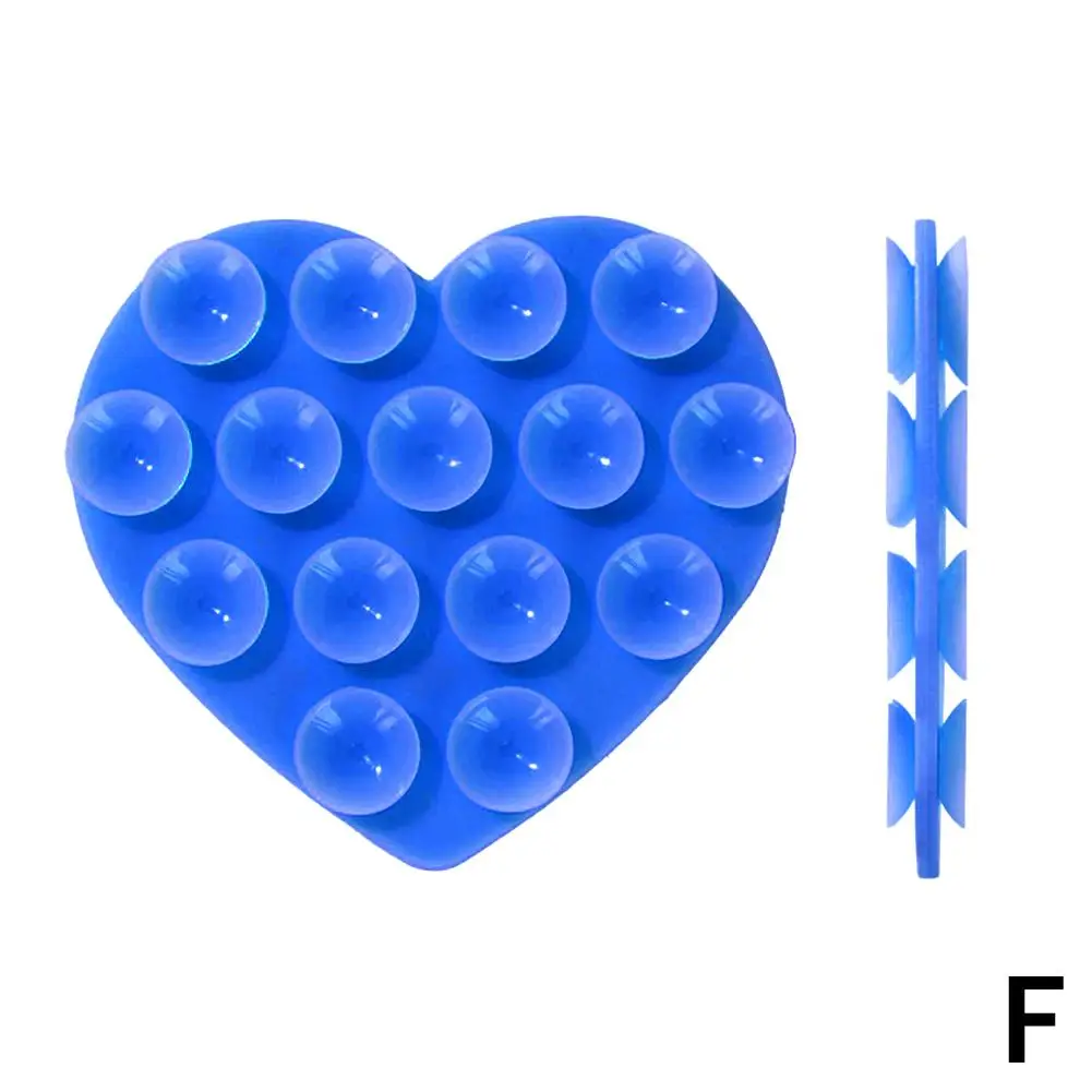 Supporto per ventosa per telefono bifacciale a forma di cuore Ventosa per telefono in silicone Adsorbimento Mobile Forte pad Staffa fissa Phon W7E4