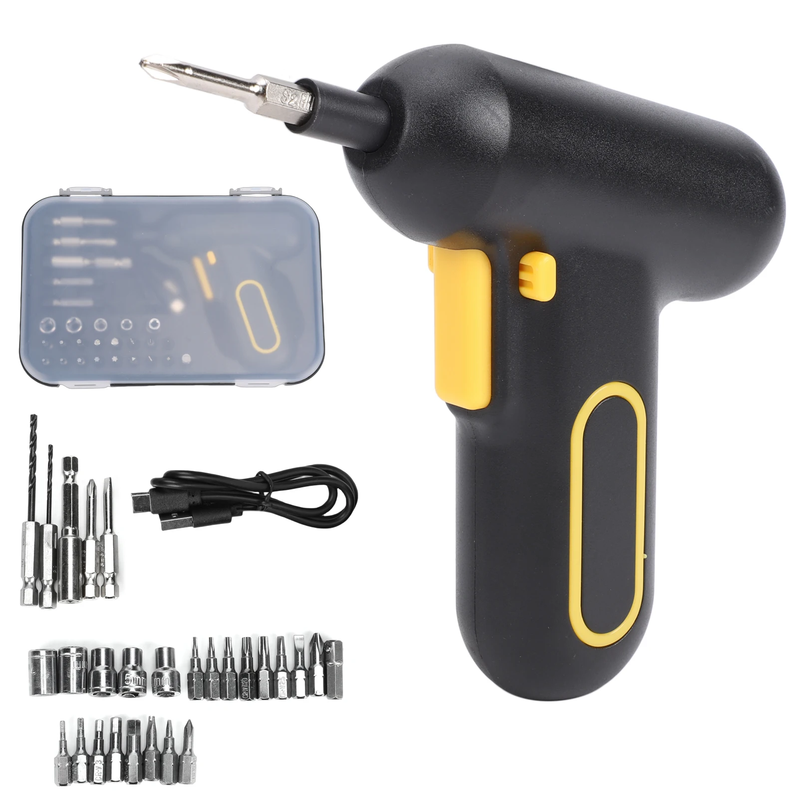 

29 in 1 Electric Screwdriver 6 Twisting Force Settings Cordless Drill Driver with Rechargeable Battery Multiple Bits for Home