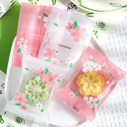100PCS Daisy&Cherry Blossom Plastic Cookies Candy Packaging Machine Hot Seal Bag For Wedding Birthday Party Baking DIY Wrapping