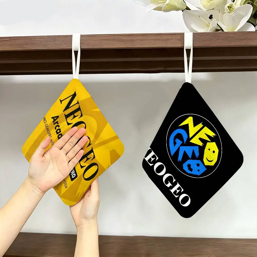 S-SNK N-Neogeo Neo Geo Thickened Polyester Cotton Hanging Towel, High Absorbent Hand Wiping Towel for Indoor Use