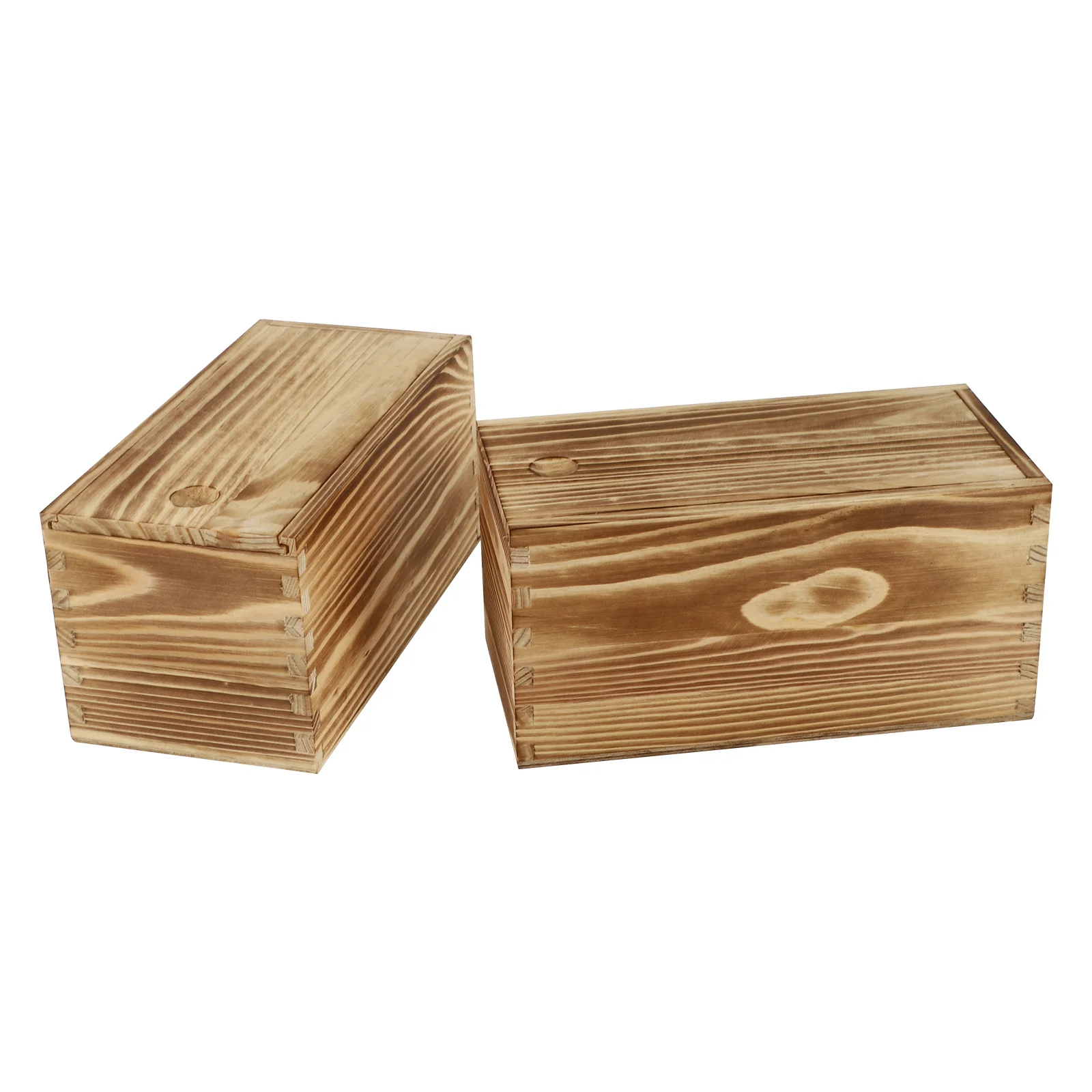 

2 Pcs Sliding Wooden Box Storage Supply Household Container Jewelry Snack Home Case Accessory