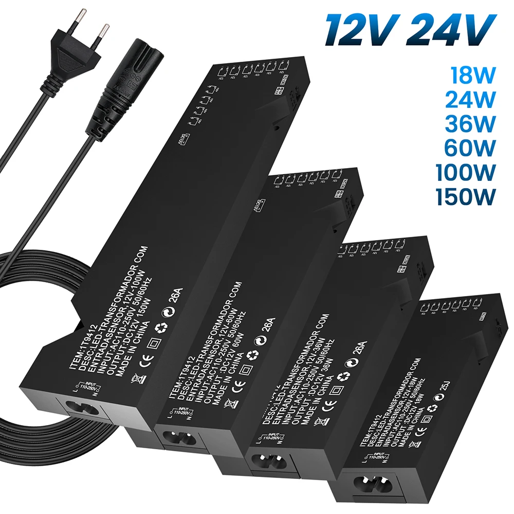 

Трансформатор для светодиодного освещения на 4/6/10 портов, DC 12V 24V 2A 3A 5A 8A, адаптер питания с портами Dupont, драйвер для светодиодных лент для подсветки шкафов