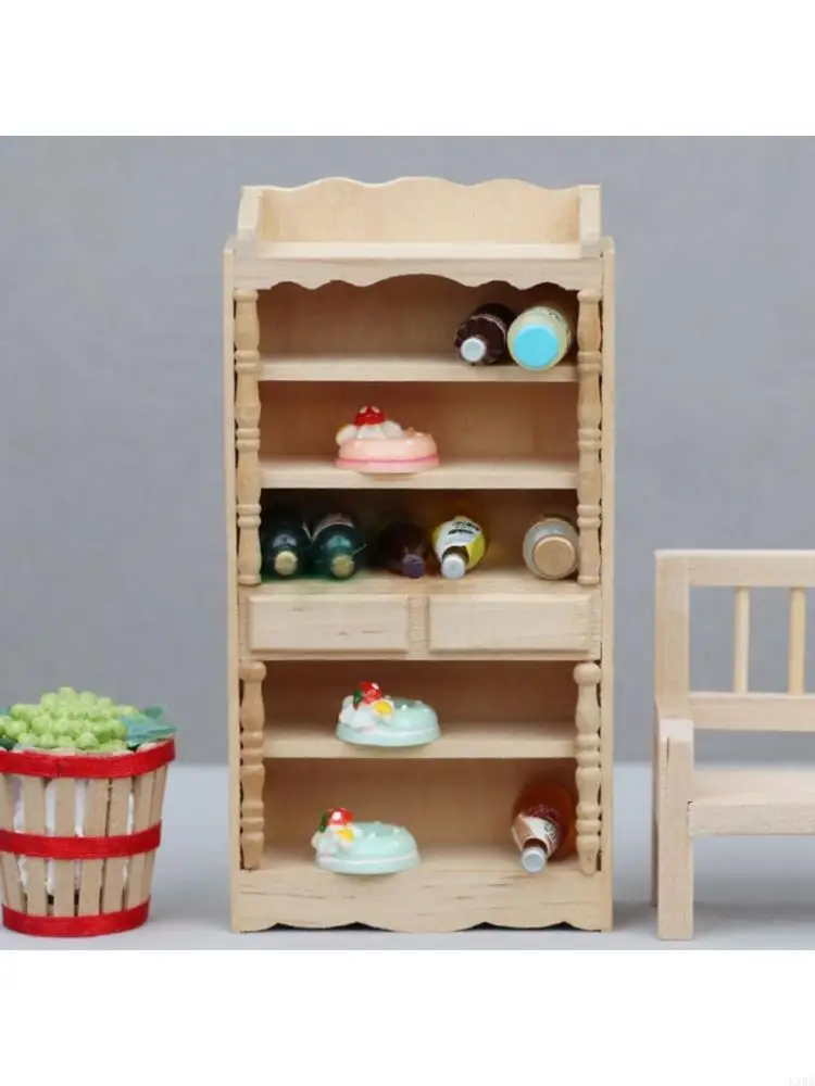 

Tiny Wooden Cabinet For Dollhouses Bedroom Model Craft Miniature Home Decors L8RB