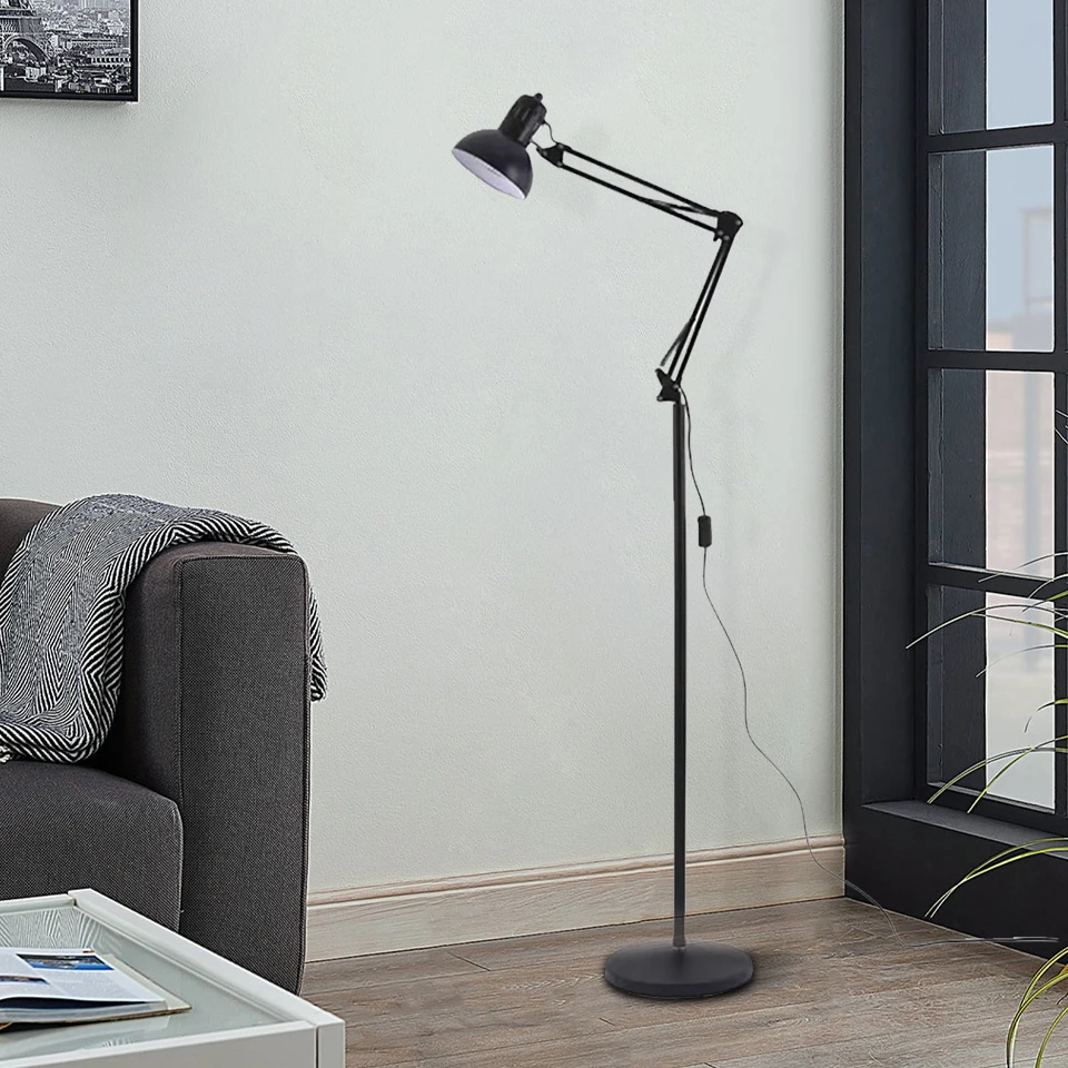 MARPOU-Lámpara de pie LED para sala de estar, soporte de suelo ajustable, luz regulable para interior, dormitorio, luz de lectura de pie, decoración de oficina