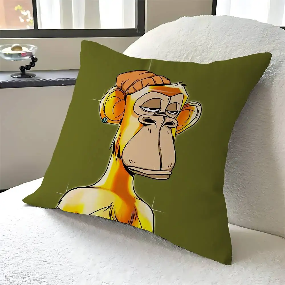 

Have Fun With N-Nft Monkey Maple Design Cushion Cover Happy Autumn Harvest Decor Holiday Decorati Pillow Cover
