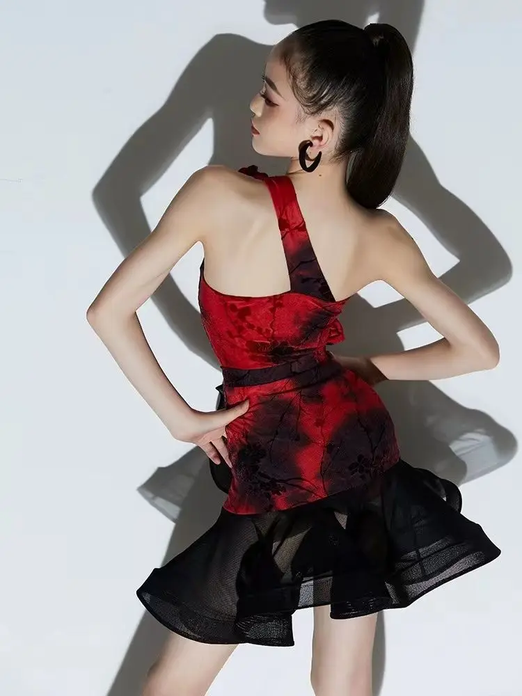 Robe de danse latine d'été pour filles, Costume de danse Rumba Samba Salsa pour enfants, robes de danse de salle de bal de compétition professionnelle, 2025