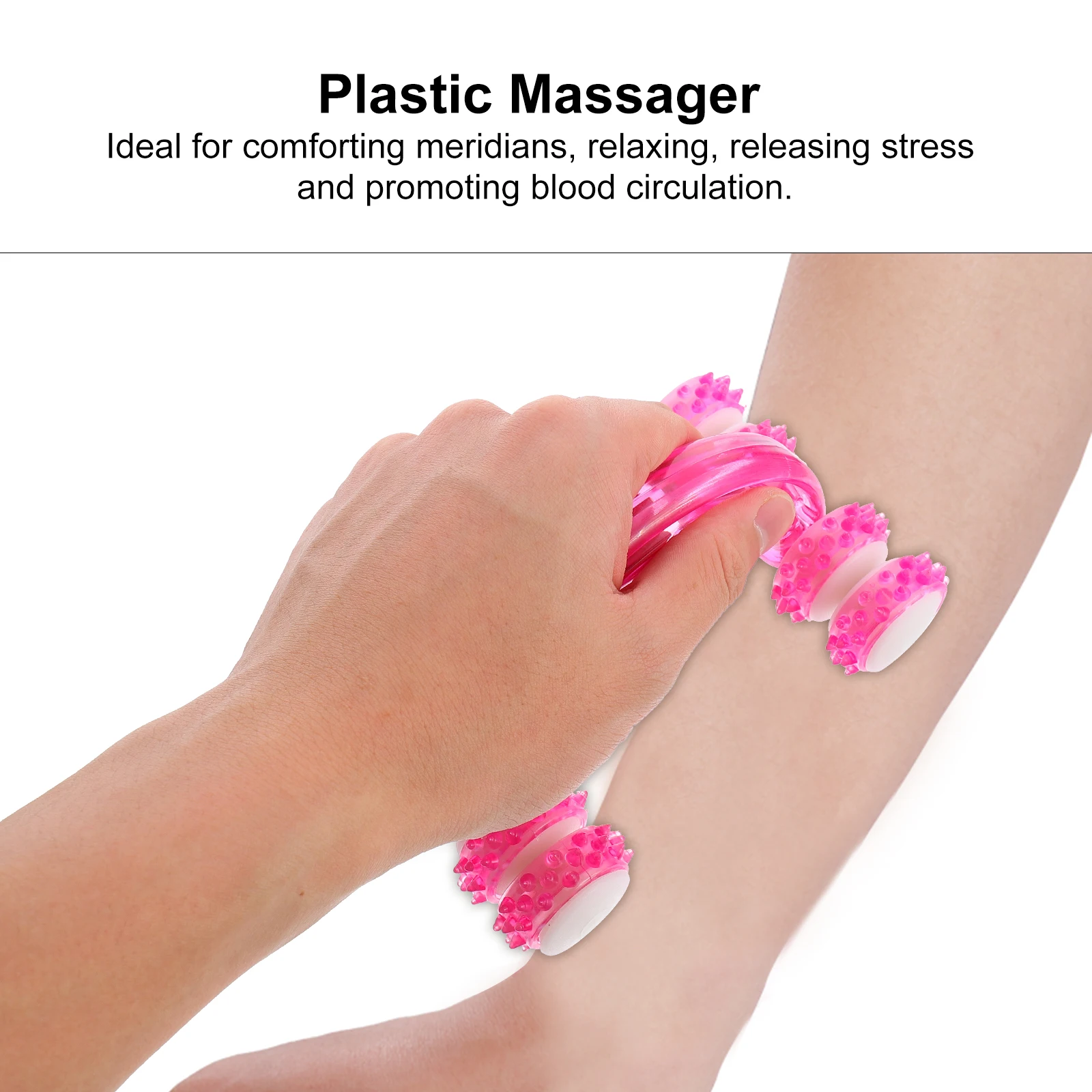 

2pcs Roller Type Lunar Massager Ergonomic Plastic Body Stress Relief Tool For Arms Shoulders Feet Relaxation Space Vehicle