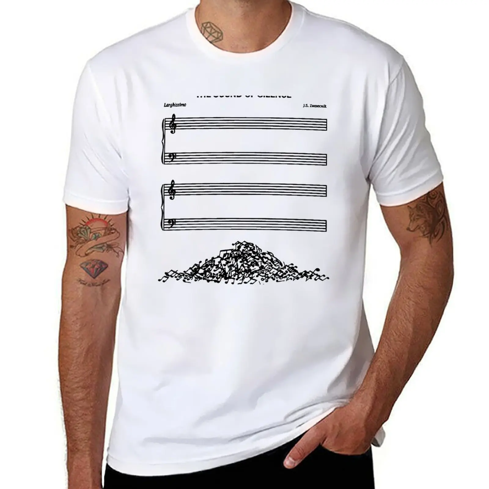 The Sound Of Silence music sheets T-Shirt blacks summer shirt mens graphic t-shirts pack