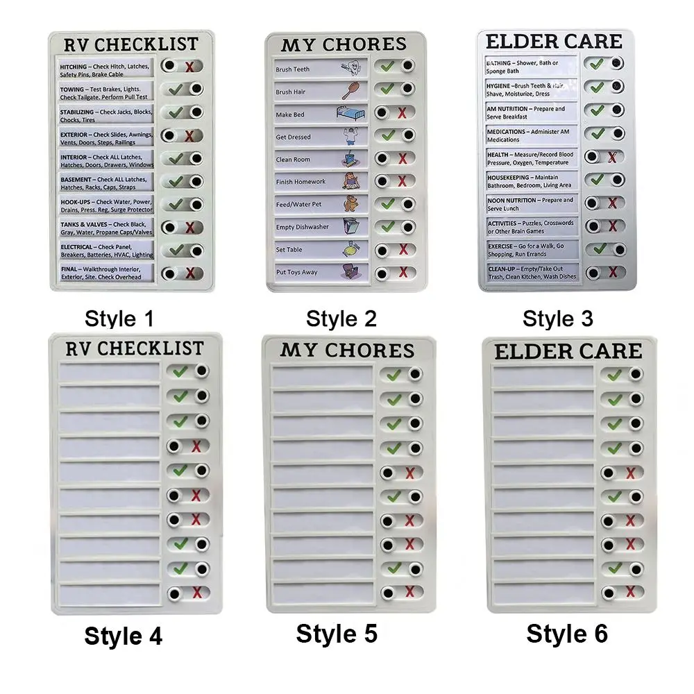 Adjustable RV CHECKLISR ELDER CARE Portable Home Note Board Reminding Time Memo Boards Managemant Planing
