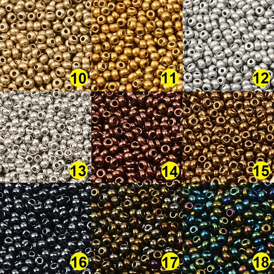 Aproximadamente 1000 Uds. Abalorio Matellic de 2mm cuentas de vidrio checo cuentas de semilla para hacer joyería pulsera collar accesorios DIY al
