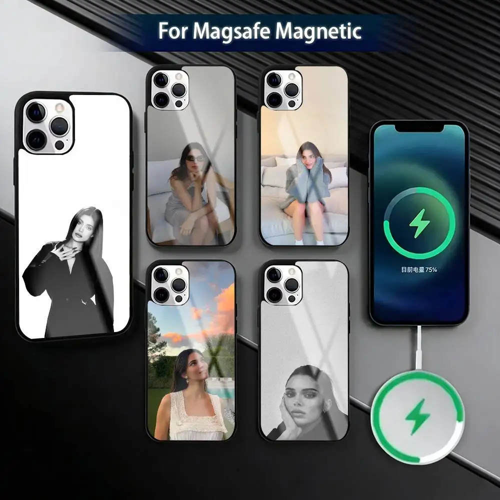 

K-Kendall J-Jenner Phone Case For iPhone17,16,15,14,13,12,11 Plus,Pro Magnetic For Magsafe Wireless Charging