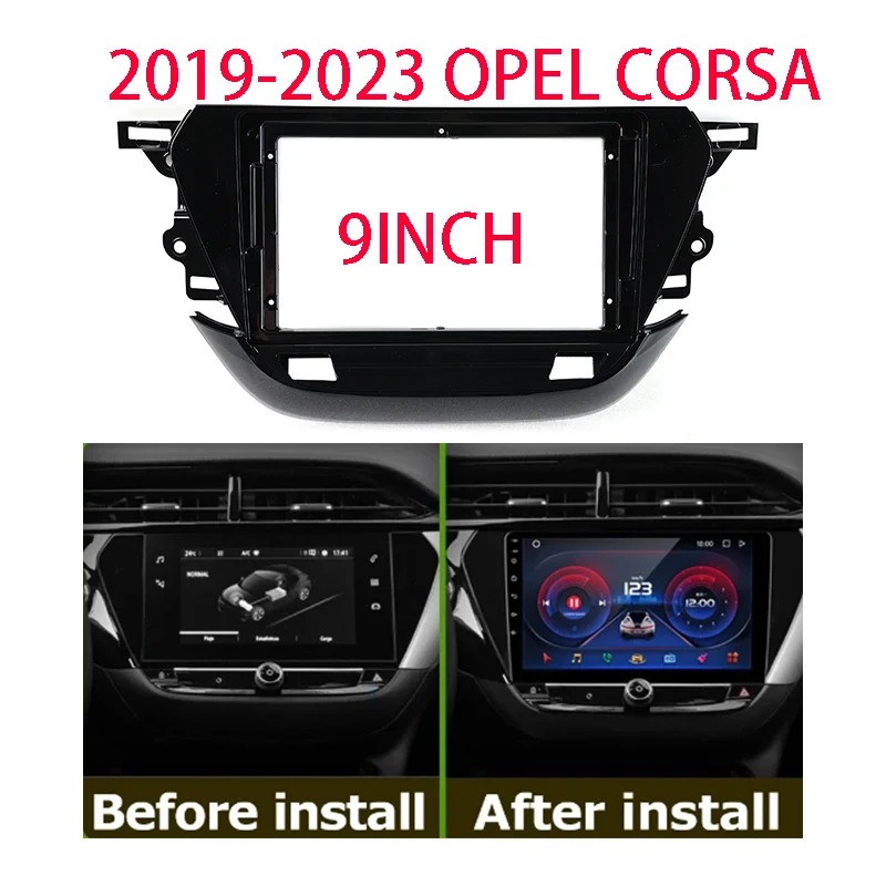 

For Opel Corsa 2019 - 2023 Car Radio Dashboard Panel Frame 9 Inch Installation Bracket Car Multimedia Radio Head Unit